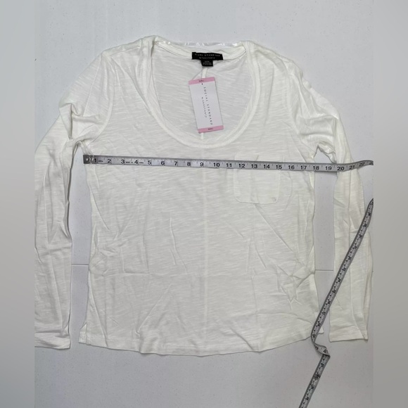 Social Standard by Sanctuary Women's White Scoop Neck Long Sleeve T-Shirt s S - Picture 9 of 10